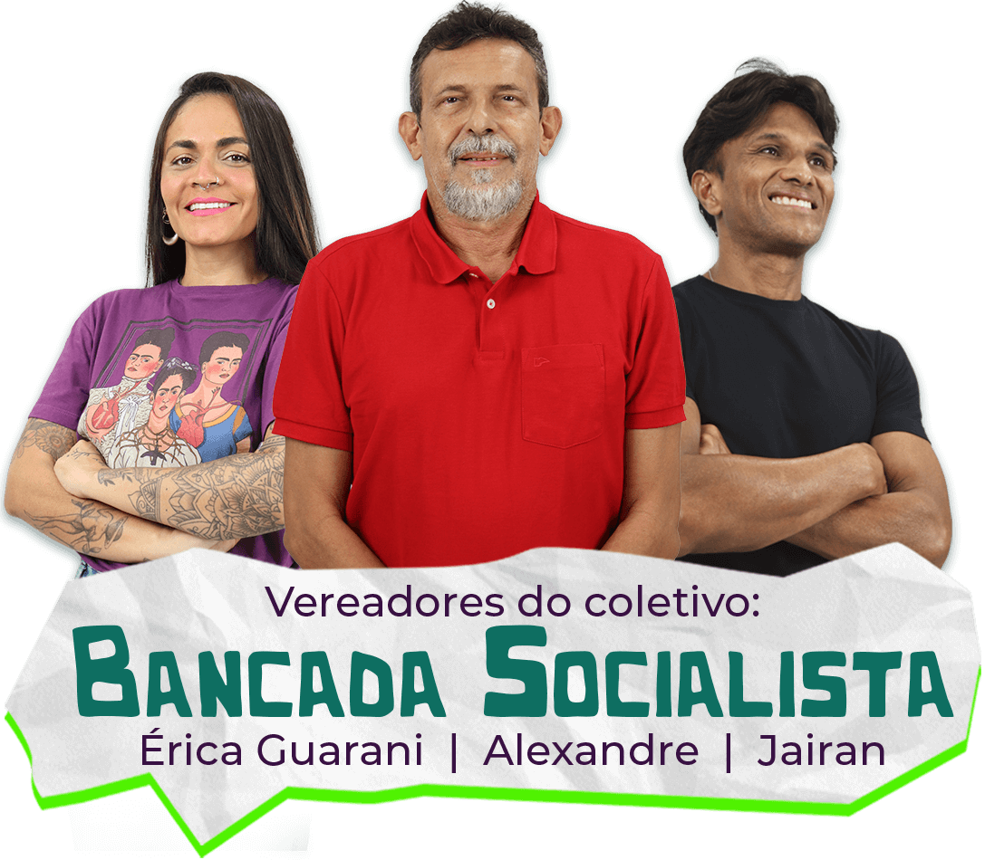 Bancada Socialista: Érica Guarani, Alexandre Guedes e José Jairan